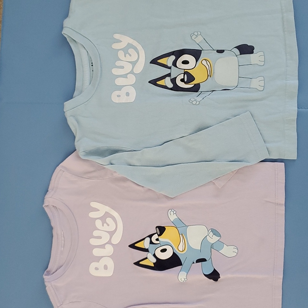 Bundle - 2 Bluey long-sleeve shirts, size 6
